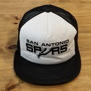 Vintage San Antonio Spurs Trucker Hat Snapback Mesh One Size 80s NBA Basketball